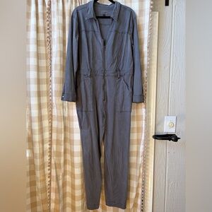 Universal Thread Charcoal Gray Long-Sleeve Utility Jumpsuit